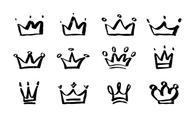 Hand Drawn Crown Doodle Vector Illustration for Royal and Decorative Design Elements