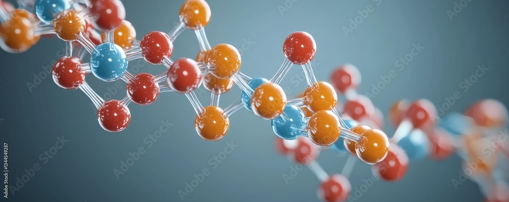 Aufkleber a colorful molecular structure showcasing interconnected atoms, highlighting the complexity and beau