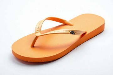 A single flip-flop isolated on a pure white background , thongs, summer footwear