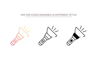 Torch icon design with white background stock illustration