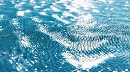 Abstract blue water surface texture with light reflections.