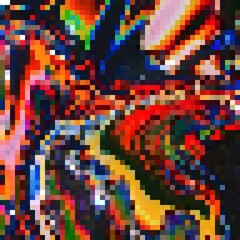 Colorful liquid pixel art. Pixelated background. Multicolored  pixel art style 