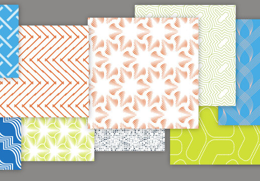 Collection of seamless geometric minimalistic patterns