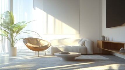 Sleek and minimalist living room with bold luxurious style accents. Generative AI . --ar 16:9 --v 6.1 Job ID: 67a3dd5d-e50a-439a-ab24-d8d10235aeb1