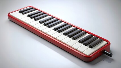 Fototapeta premium Red Melodica on White Background