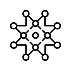 Deep learning icon representing a network structure on a minimalistic background
