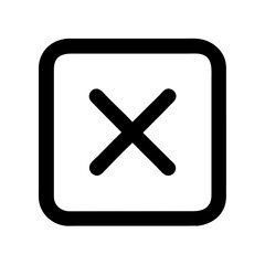 Obraz premium Delete icon representing removal action with a cross symbol in a square 
