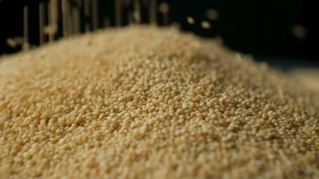 Organic Uncooked Amaranth Pour Slow Motion.