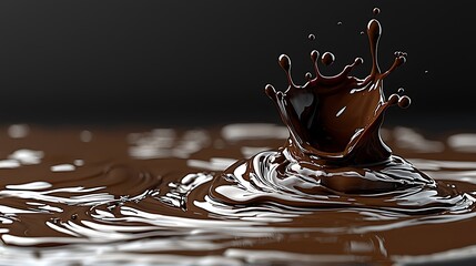 A dynamic splash captures the liquid beauty of rich dark chocolate