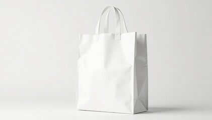 White cotton shopping bag, isolated on pure white backdrop, clean, bag