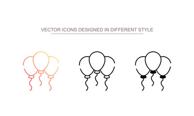 Balloons icon design with white background stock illustration