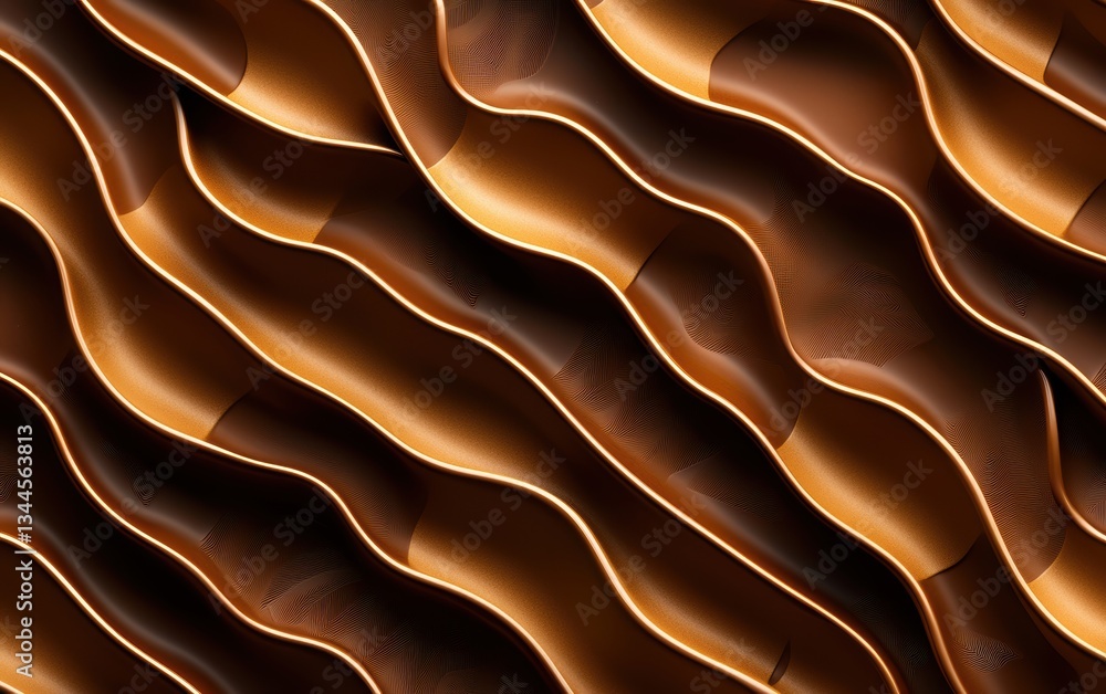 Poster seamless pattern of ai-generated chocolate patterns, fluid organic cocoa textures blending into geom