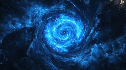 Electric blue energy swirl fantasy abstract background for creative projects