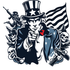 uncle sam vector image one white background