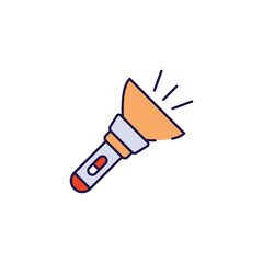 Torch icon design with white background stock illustration