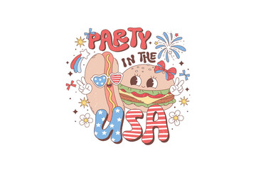 Party in the USA, Coquette 4th Of July Sublimation Design