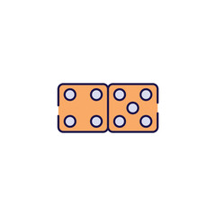 Domino icon design with white background stock illustration