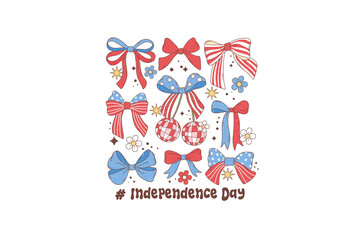 Fototapeta premium Independence Day, Coquette 4th Of July Sublimation Design