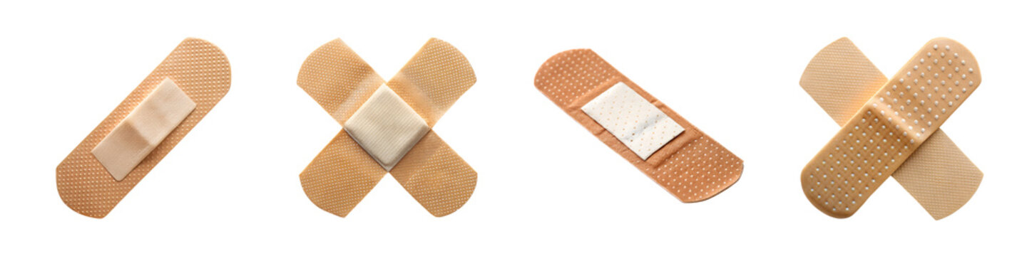 Bandaid bandage isolated on a transparent background.