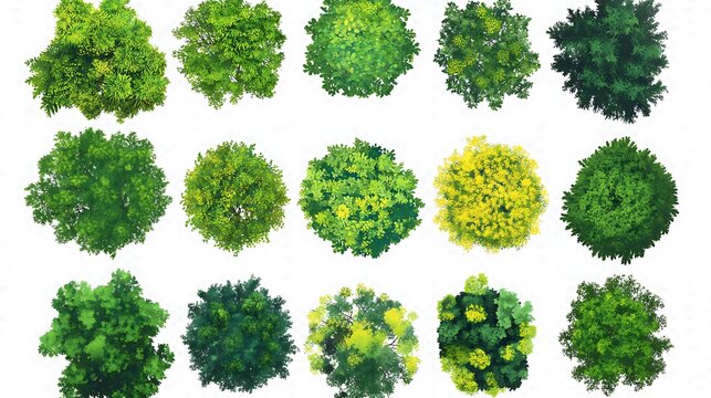 Tree Tops Isolated for Architecture Landscape