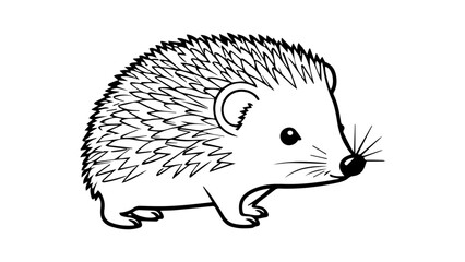 hedgehog outline vector illustration on a white background