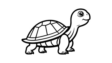 Naklejka premium cute cartoon simple turtle icon illustration in vector