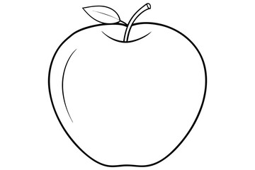 apple line art silhouette vector illustration