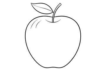 apple line art silhouette vector illustration