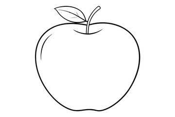 apple line art silhouette vector illustration