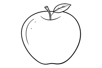apple line art silhouette vector illustration
