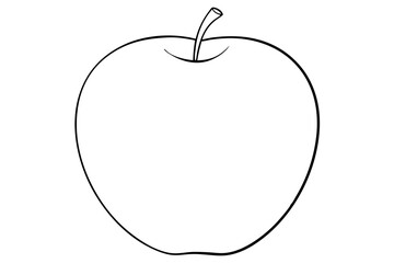apple line art silhouette vector illustration