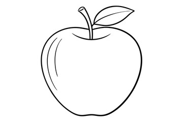 apple line art silhouette vector illustration