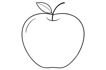apple line art silhouette vector illustration
