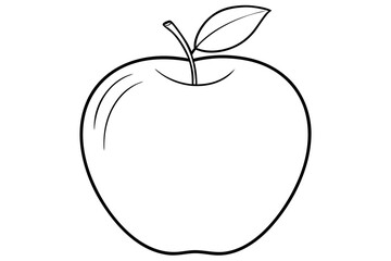 apple line art silhouette vector illustration