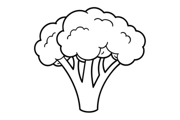 broccoli line art silhouette vector illustration