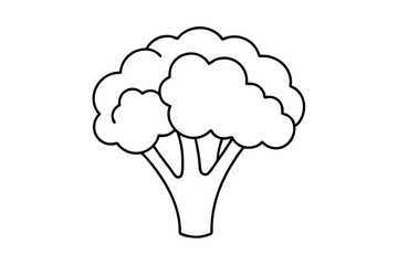 broccoli line art silhouette vector illustration