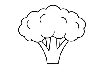 broccoli line art silhouette vector illustration