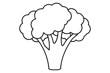 broccoli line art silhouette vector illustration