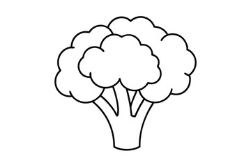 broccoli line art silhouette vector illustration