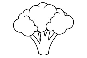 broccoli line art silhouette vector illustration
