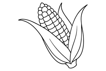corn line art silhouette vector illustration