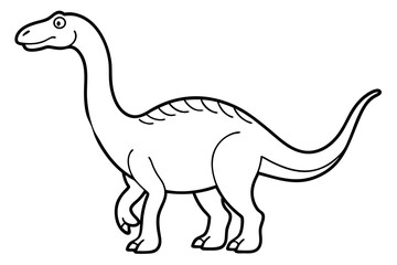 dinosaur line art silhouette vector illustration