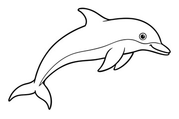 dolphin line art silhouette vector illustration