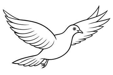 Fototapeta premium dove line art silhouette vector illustration