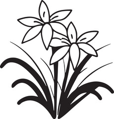 flower icon set vector illustration outline