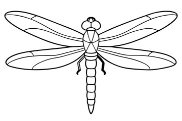 dragonfly line art silhouette vector illustration