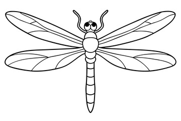 dragonfly line art silhouette vector illustration