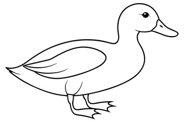 duck line art silhouette vector illustration