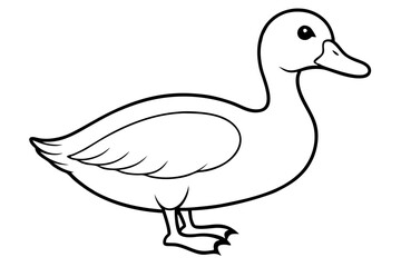 duck line art silhouette vector illustration