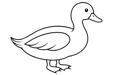 duck line art silhouette vector illustration